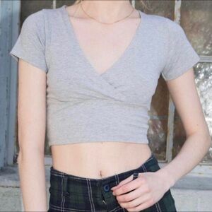 Brandy Melville Heather Gray Crop Top